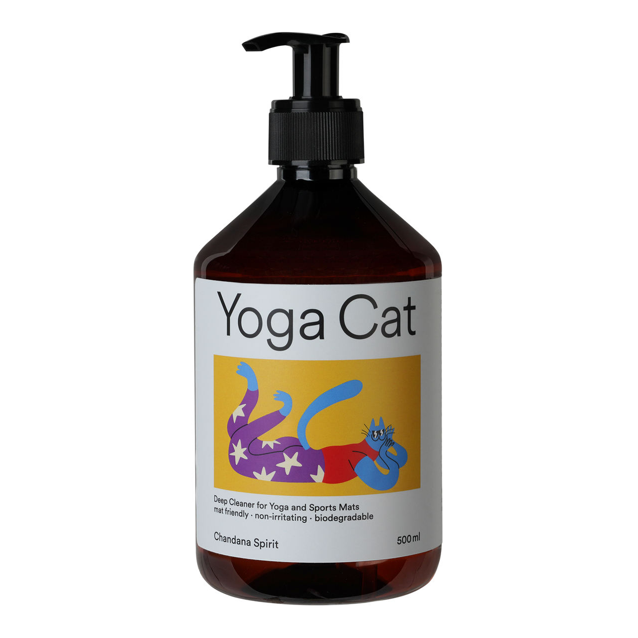 disinfectant spray, chandana spirit, yoga cat, cleaning spray, antibacterial spray, yoga studio supplies, aromatherapy spray, environmentally friendly, non-toxic disinfectant