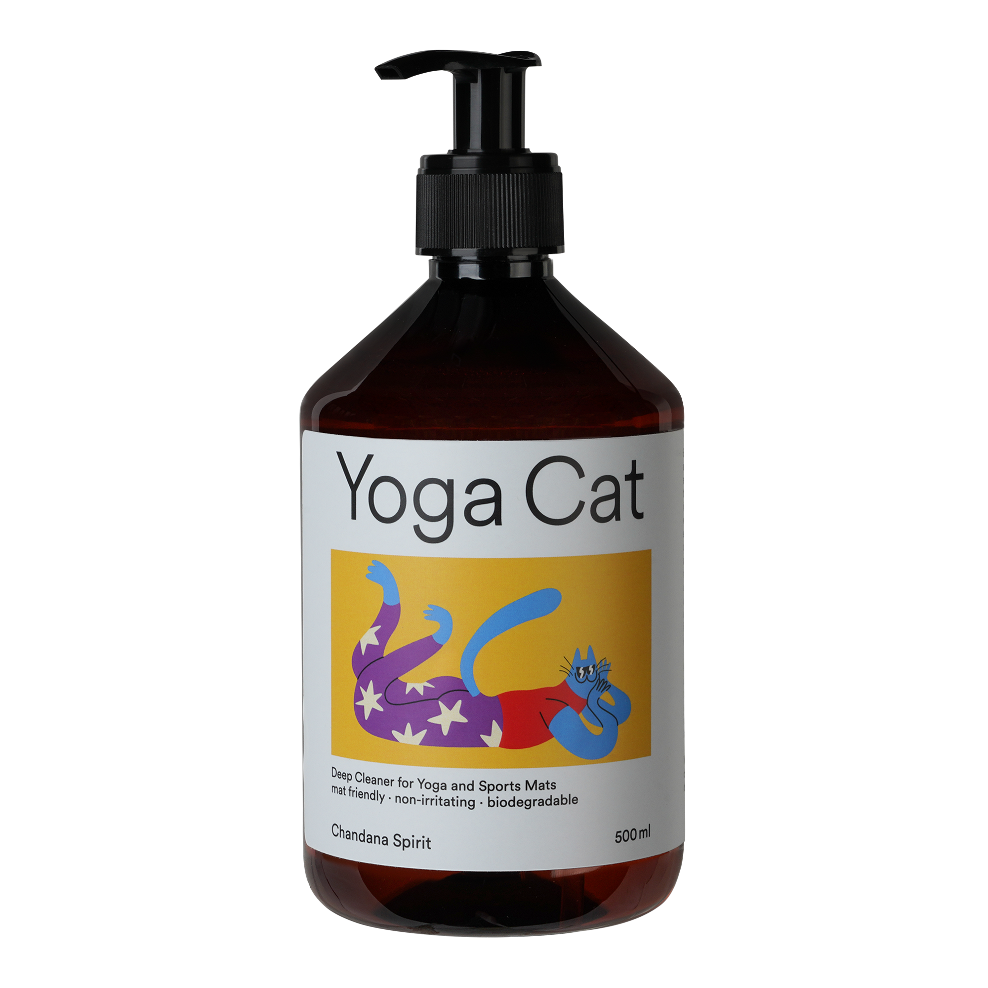 disinfectant spray, chandana spirit, yoga cat, cleaning spray, antibacterial spray, yoga studio supplies, aromatherapy spray, environmentally friendly, non-toxic disinfectant