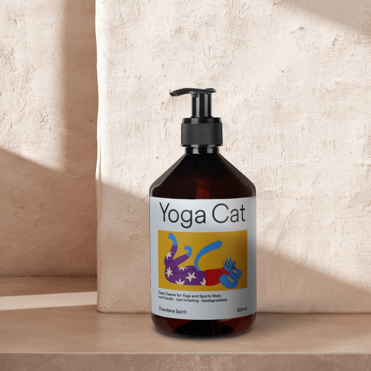 disinfectant spray, chandana spirit, yoga cat, cleaning spray, antibacterial spray, yoga studio supplies, aromatherapy spray, environmentally friendly, non-toxic disinfectant